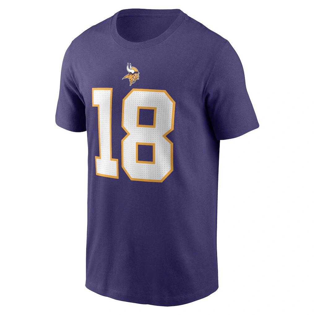 Men's Minnesota Vikings Justin Jefferson Nike Purple Classic Player Name & Number T-Shirt