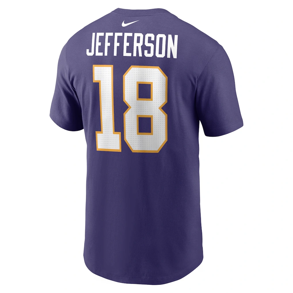 Men's Minnesota Vikings Justin Jefferson Nike Purple Classic Player Name & Number T-Shirt