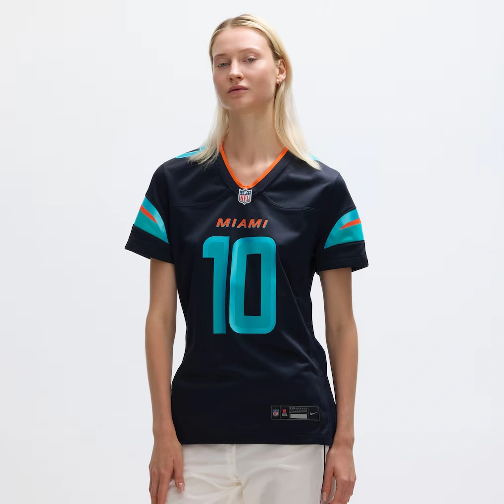 Women's Miami Dolphins Tyreek Hill Nike Pitch Blue 2025 Rivalries Collection Game Jersey