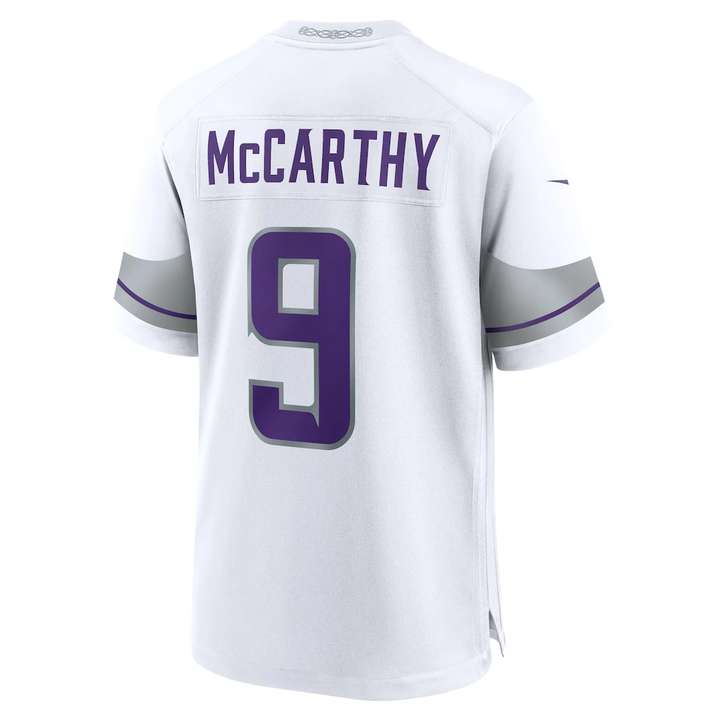 Men's Minnesota Vikings J.J. McCarthy Nike White Alternate Game Player Jersey