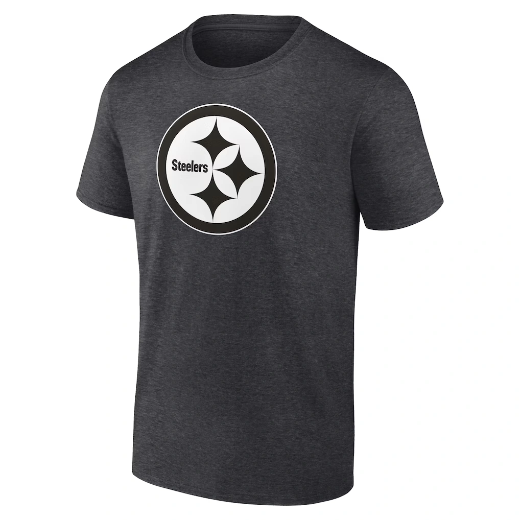 Men's Pittsburgh Steelers Charcoal Personalized Name & Number Monochrome T-Shirt