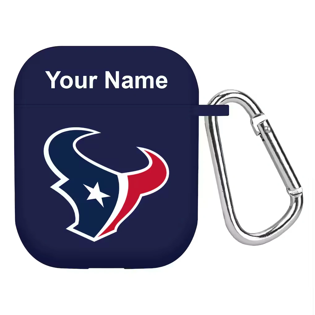 Houston Texans Navy Personalized Apple AirPods Case Cover
