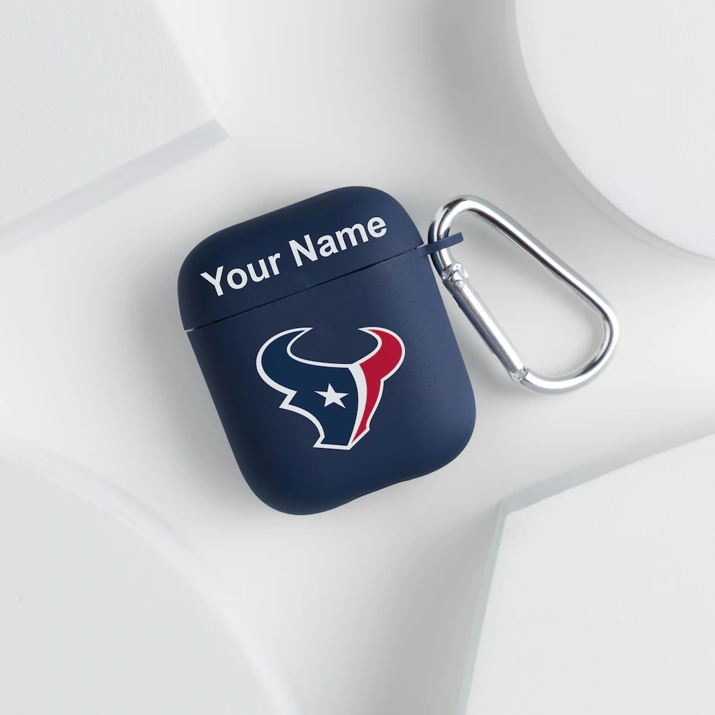 Houston Texans Navy Personalized Apple AirPods Case Cover