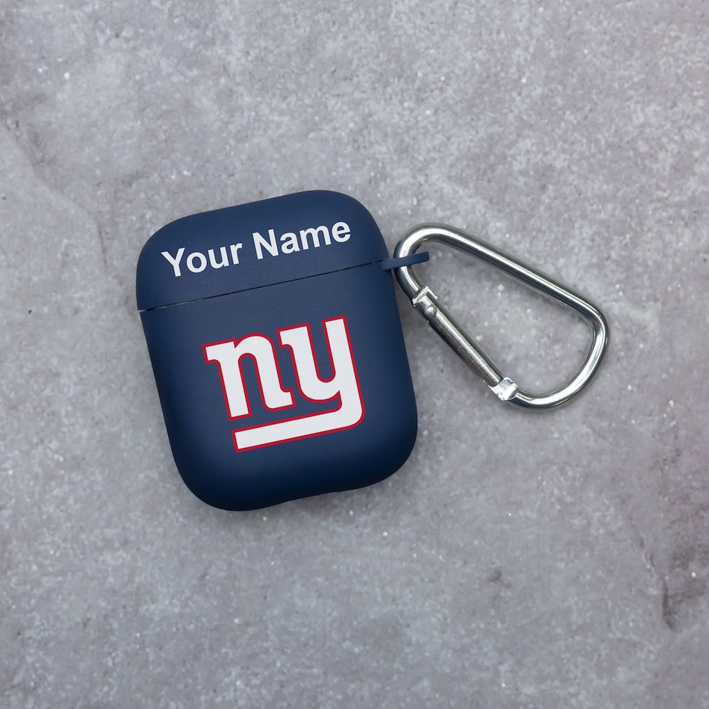 New York Giants Navy Personalized Apple AirPods Case Cover