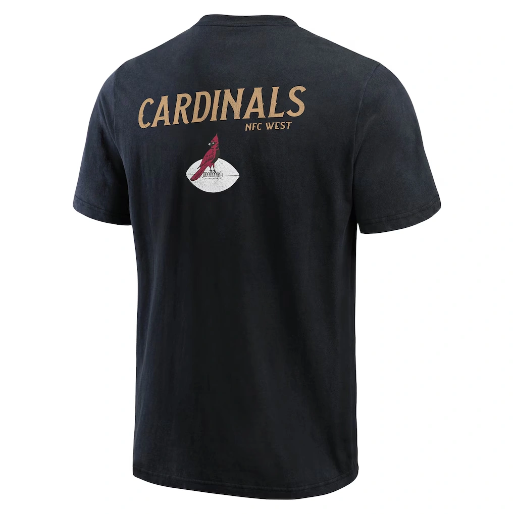 Men's Arizona Cardinals Darius Rucker Collection by Fanatics Black Washed Henley T-Shirt