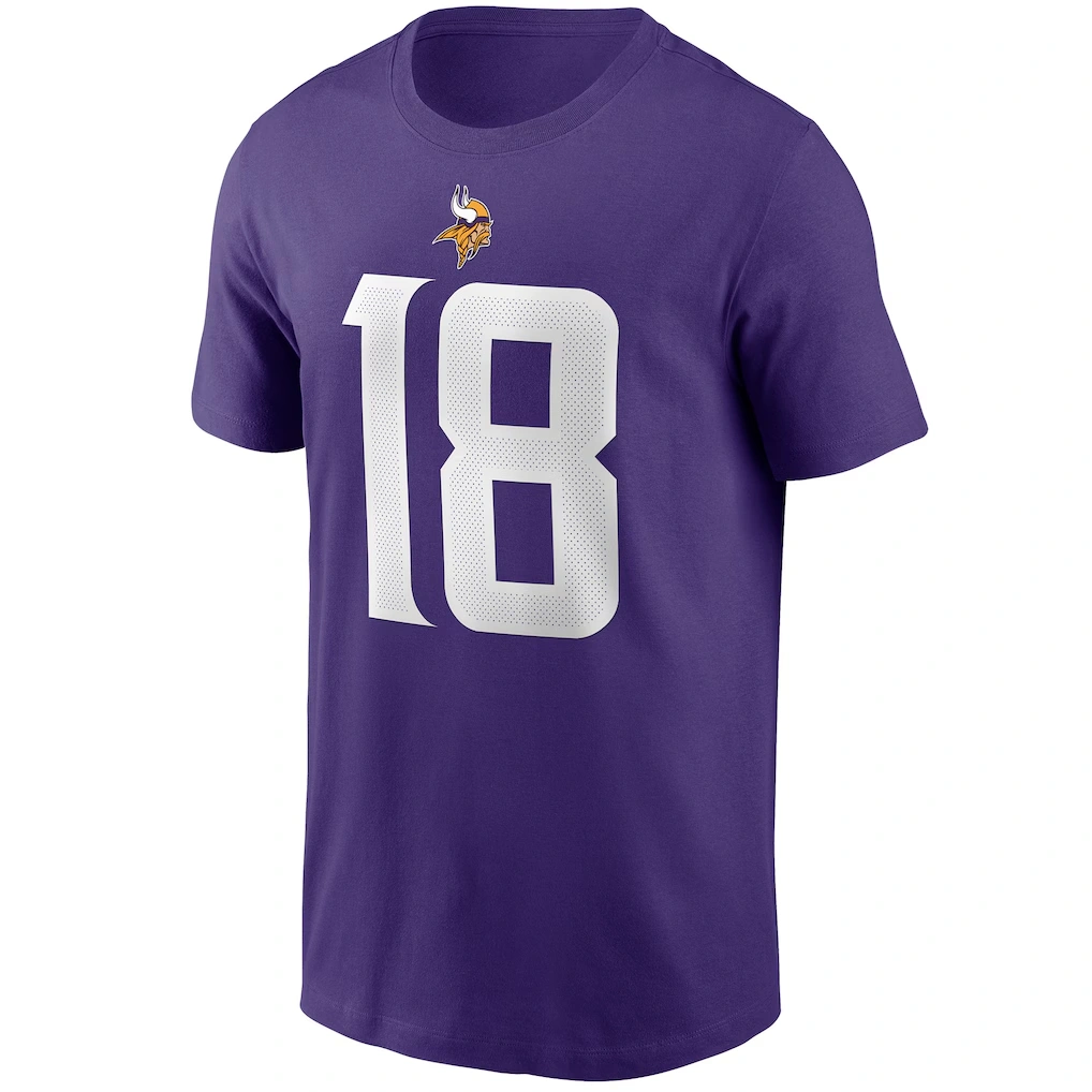 Men's Minnesota Vikings Justin Jefferson Nike Purple Player Name & Number T-Shirt