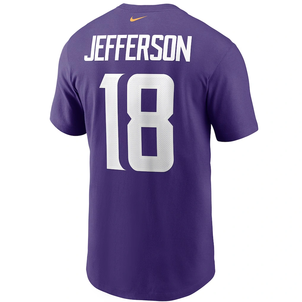 Men's Minnesota Vikings Justin Jefferson Nike Purple Player Name & Number T-Shirt