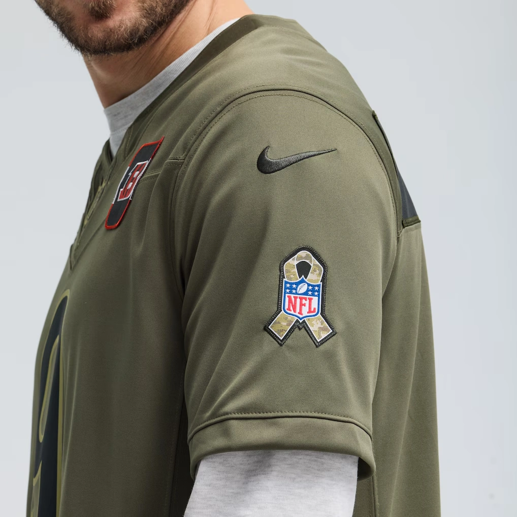 Men's Cincinnati Bengals Joe Burrow Nike Olive 2025 Salute to Service Limited Jersey