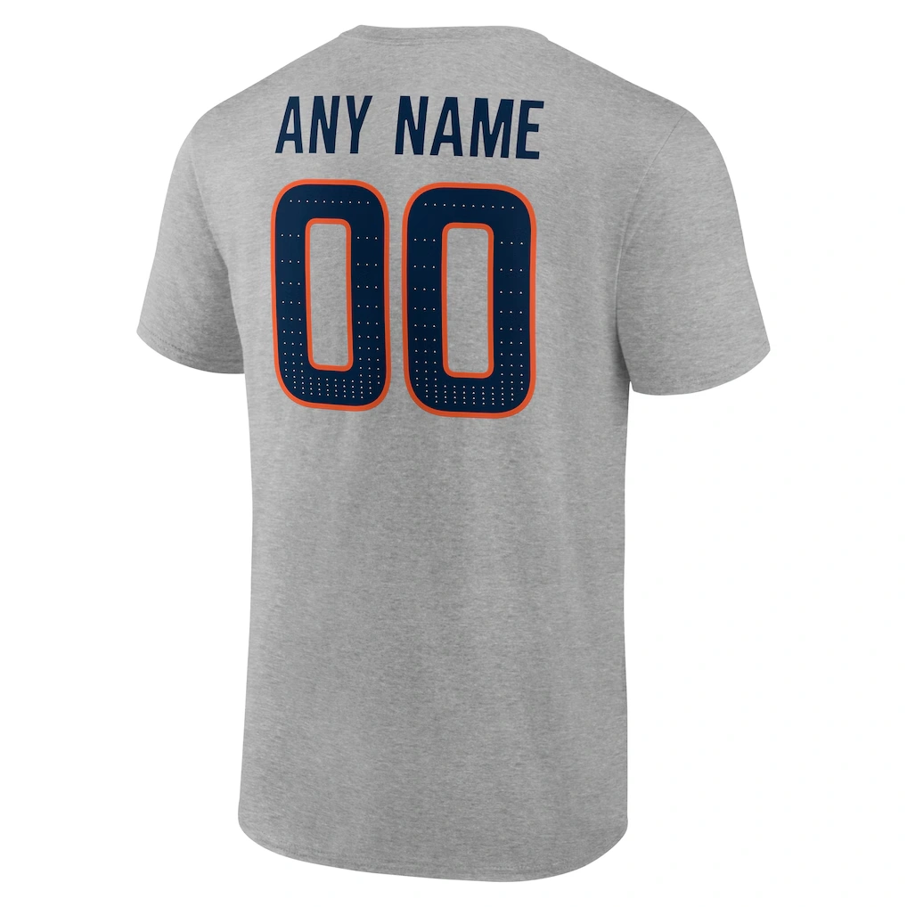 Men's Denver Broncos Gray Team Authentic Custom T-Shirt