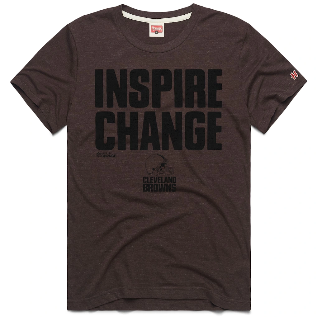 Unisex Cleveland Browns Homage Brown 2024 Inspire Change Tri-Blend T-Shirt