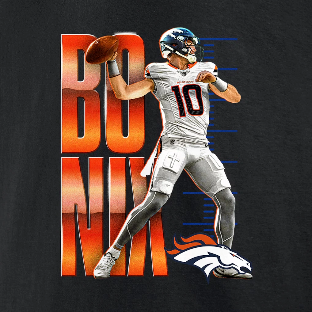 Men's Denver Broncos Bo Nix Black Celebration T-Shirt