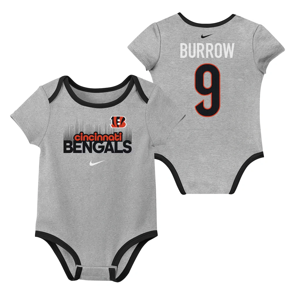 Newborn & Infant Cincinnati Bengals Joe Burrow Nike Three-Pack Bodysuit Set