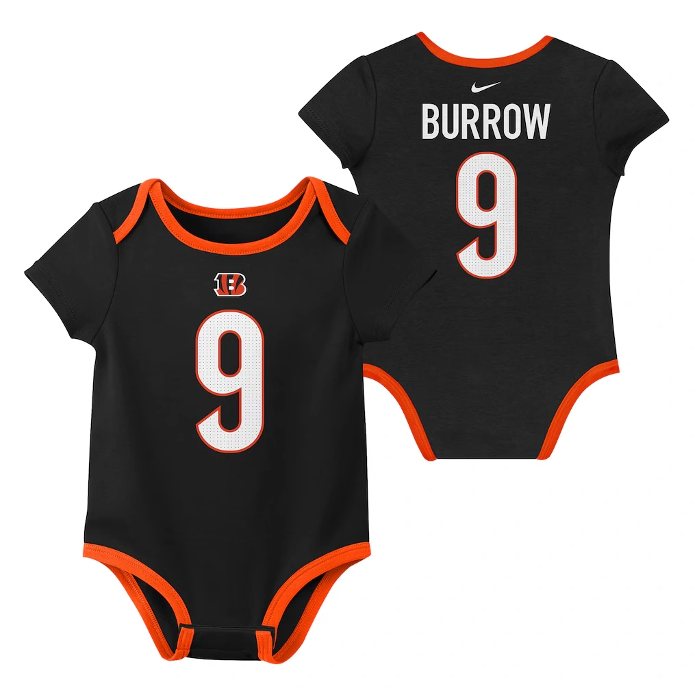 Newborn & Infant Cincinnati Bengals Joe Burrow Nike Three-Pack Bodysuit Set