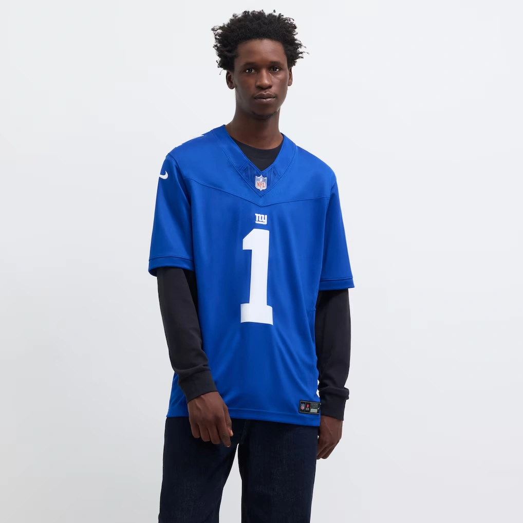 Men's New York Giants Malik Nabers Nike Royal Vapor F.U.S.E. Limited Jersey