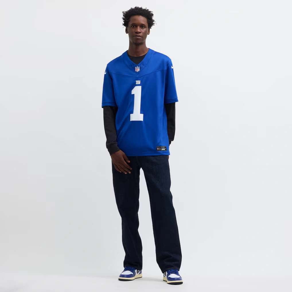 Men's New York Giants Malik Nabers Nike Royal Vapor F.U.S.E. Limited Jersey