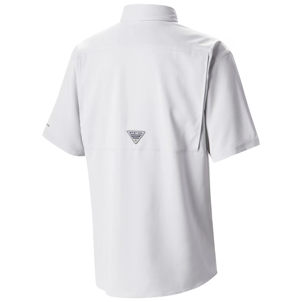 Men's Carolina Panthers Columbia White Low Drag Offshore Omni-Wick Button-Up Shirt