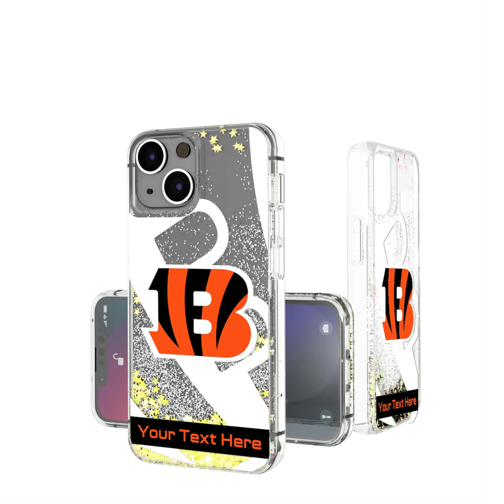 Cincinnati Bengals Personalized Tilt Design iPhone Glitter Phone Case