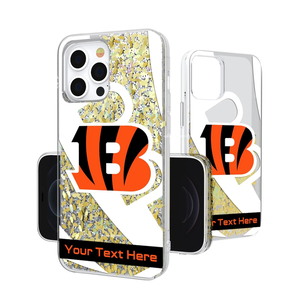 Cincinnati Bengals Personalized Tilt Design iPhone Glitter Phone Case