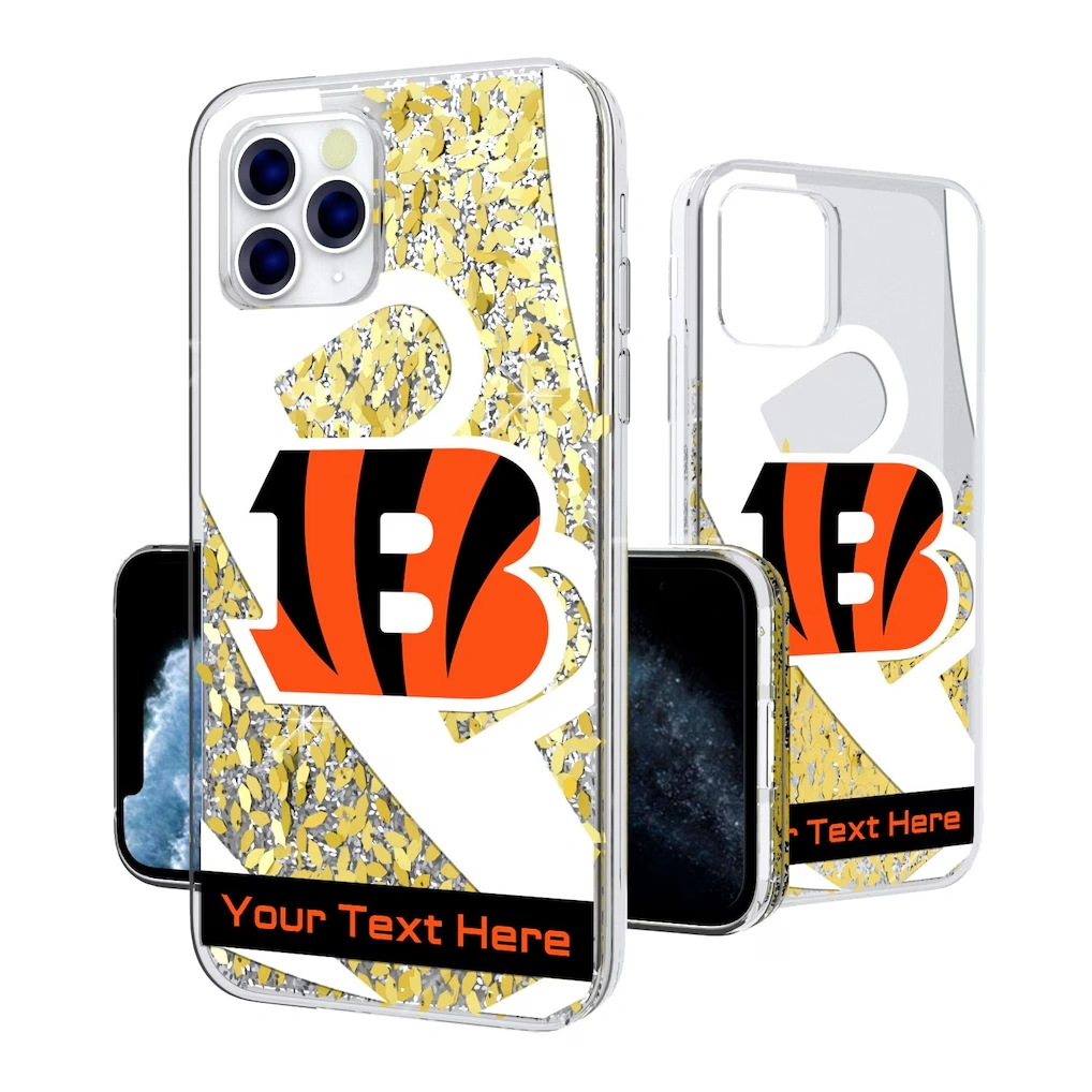 Cincinnati Bengals Personalized Tilt Design iPhone Glitter Phone Case