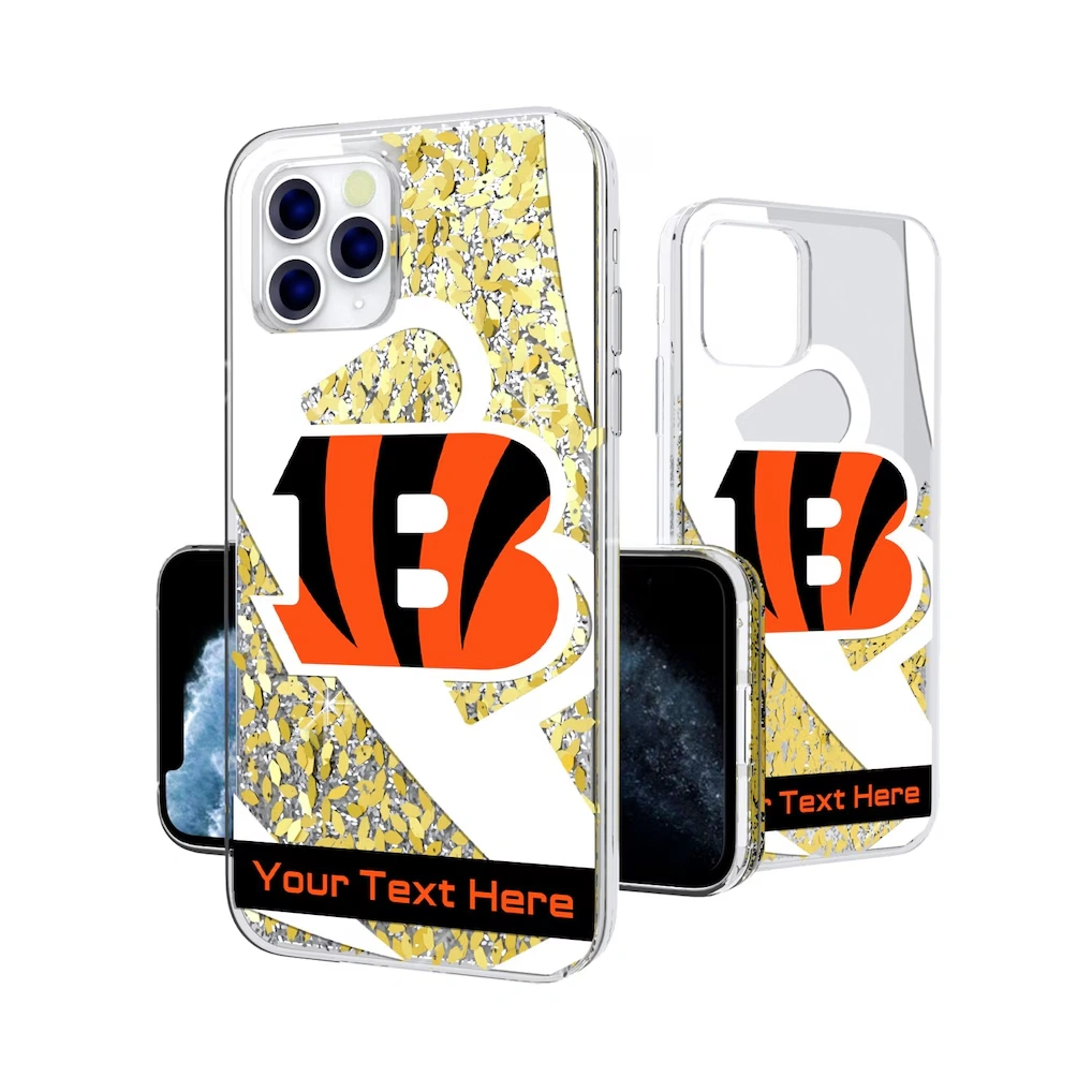 Cincinnati Bengals Personalized Tilt Design iPhone Glitter Phone Case