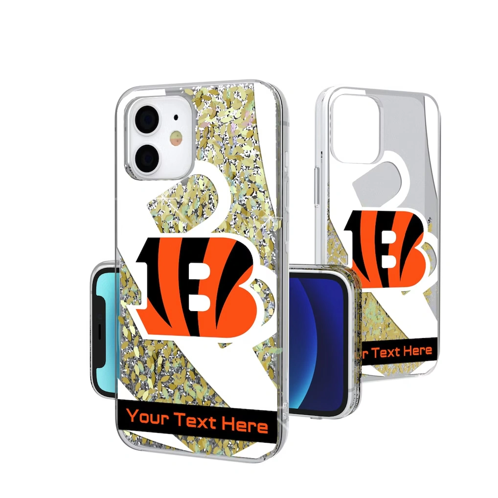 Cincinnati Bengals Personalized Tilt Design iPhone Glitter Phone Case