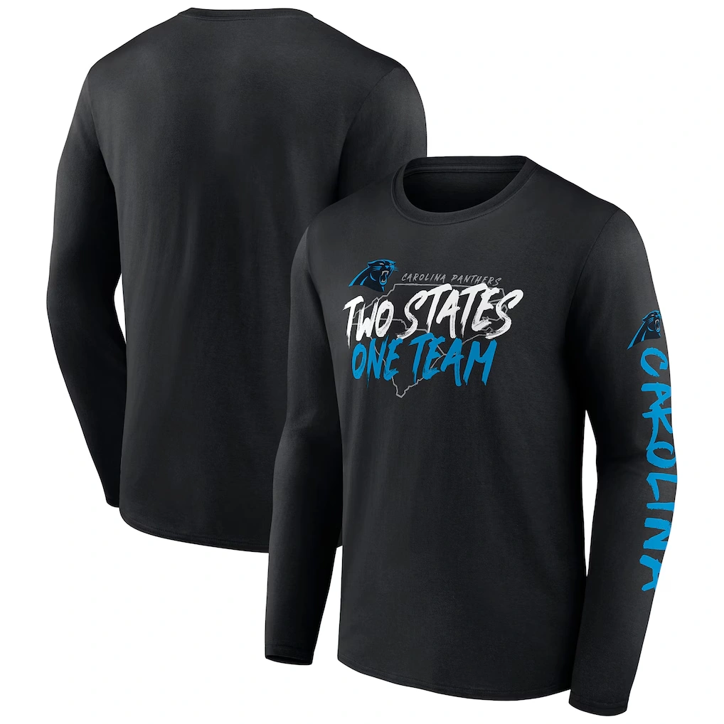 Men's Carolina Panthers Fanatics Black Hometown Collection Sweep Long Sleeve T-Shirt