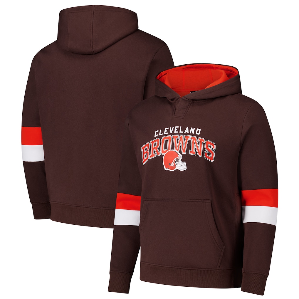 Men's Cleveland Browns G-III Sports by Carl Banks Brown/Orange Adaptive Faceoff Pullover Hoodie