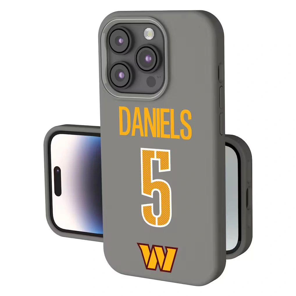 Washington Commanders Jayden Daniels Keyscaper Gray Ready Soft Touch iPhone Case