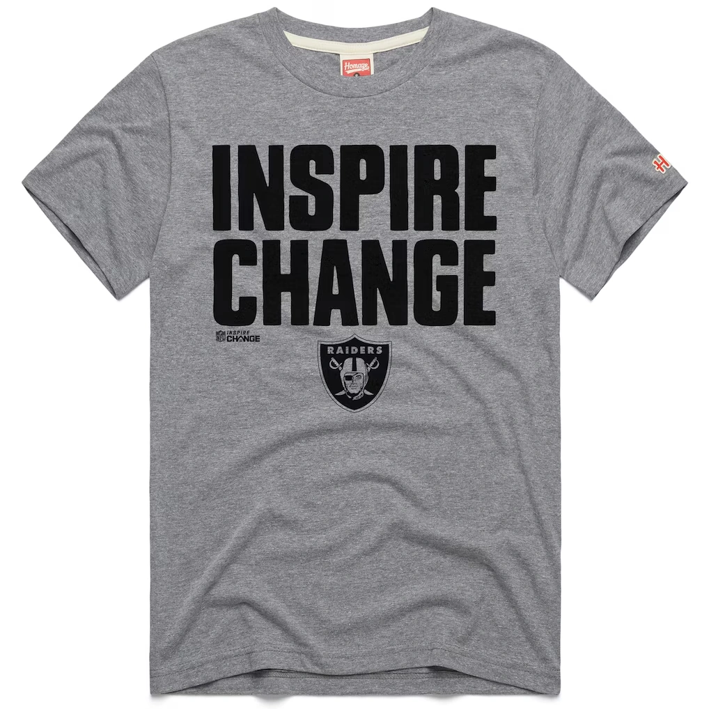 Unisex Las Vegas Raiders Homage Gray 2024 Inspire Change Tri-Blend T-Shirt