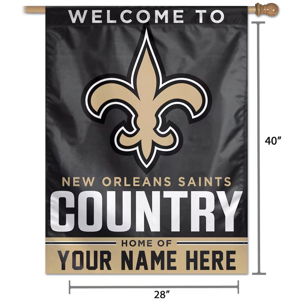 New Orleans Saints WinCraft Personalized 27'' x 37'' Single-Sided Vertical Banner