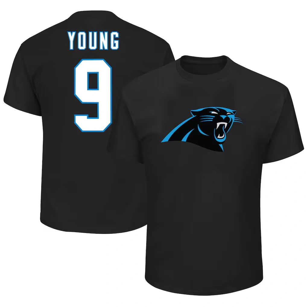 Men's Carolina Panthers Bryce Young Fanatics Black Big & Tall Player Name & Number T-Shirt