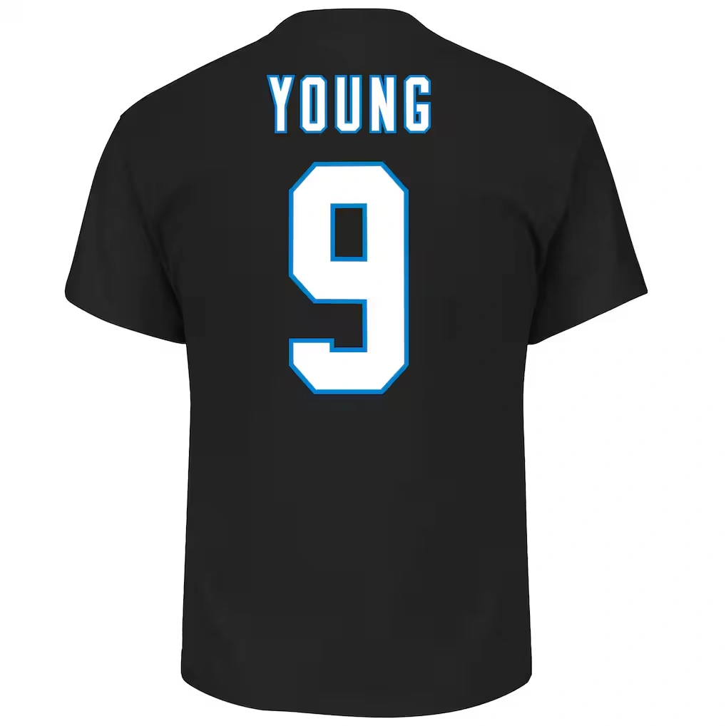 Men's Carolina Panthers Bryce Young Fanatics Black Big & Tall Player Name & Number T-Shirt