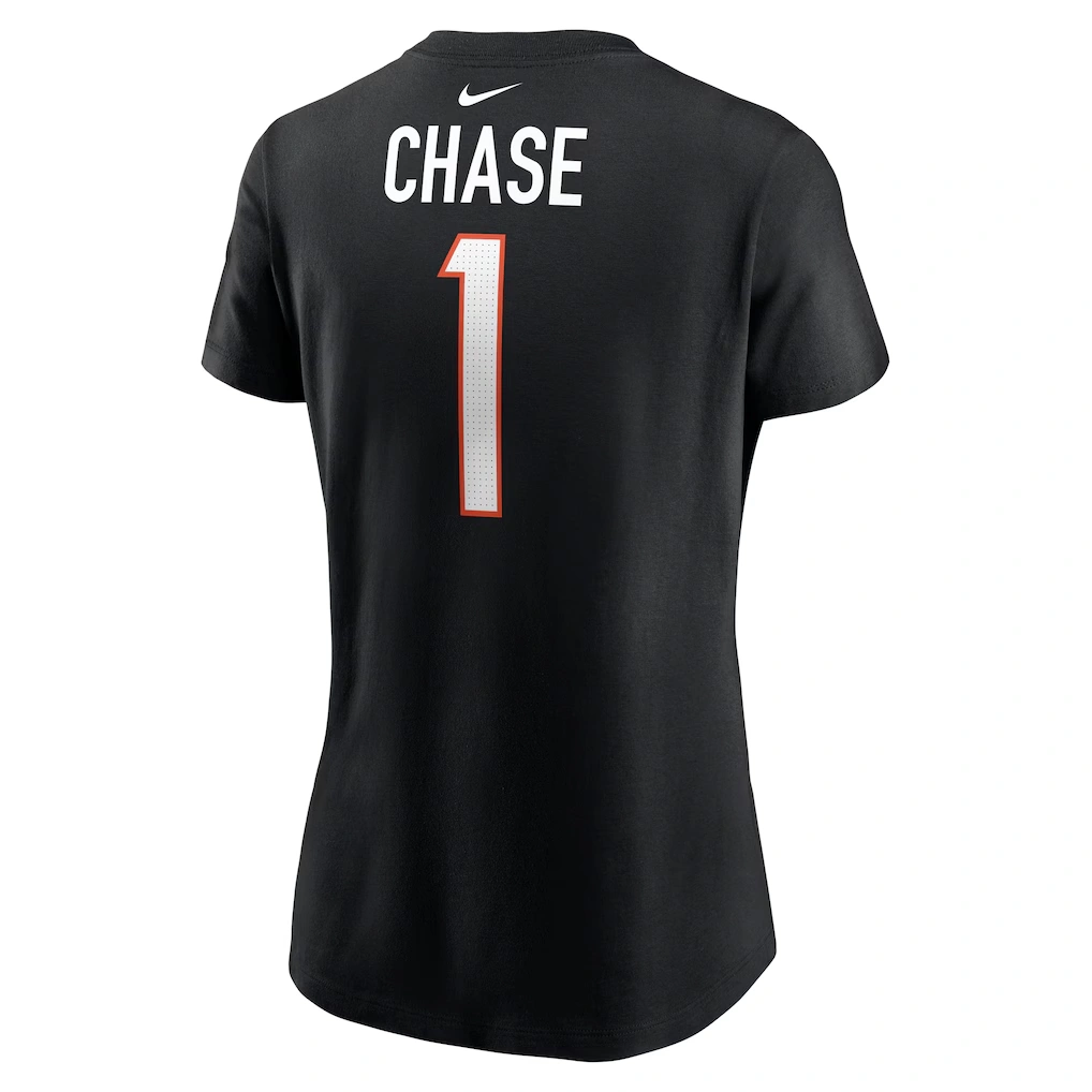 Women's Cincinnati Bengals Ja'Marr Chase Nike Black Player Name & Number T-Shirt 3 Women's Cincinnati Bengals Ja'Marr Chase Nike Black Player Name & Number T-Shirt