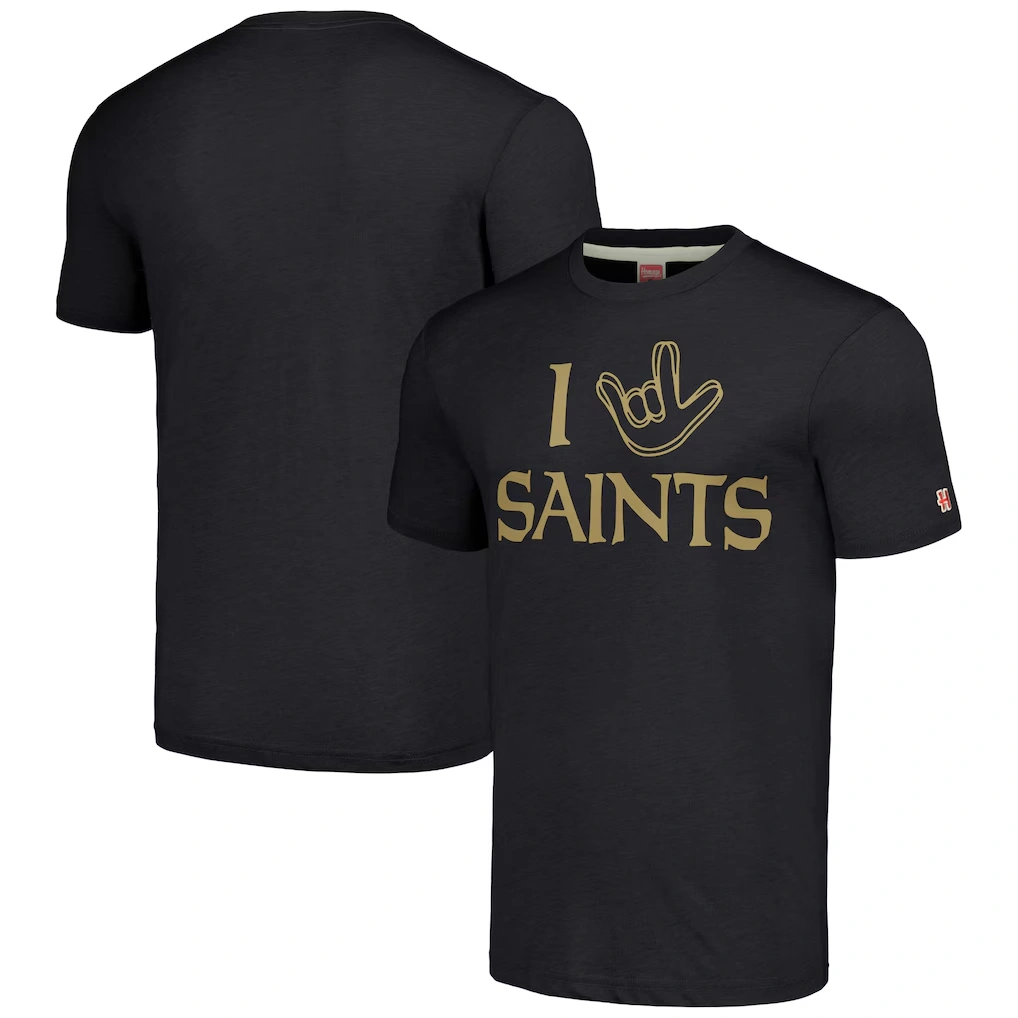 Unisex New Orleans Saints Homage Charcoal The NFL ASL Collection by Love Sign Tri-Blend T-Shirt