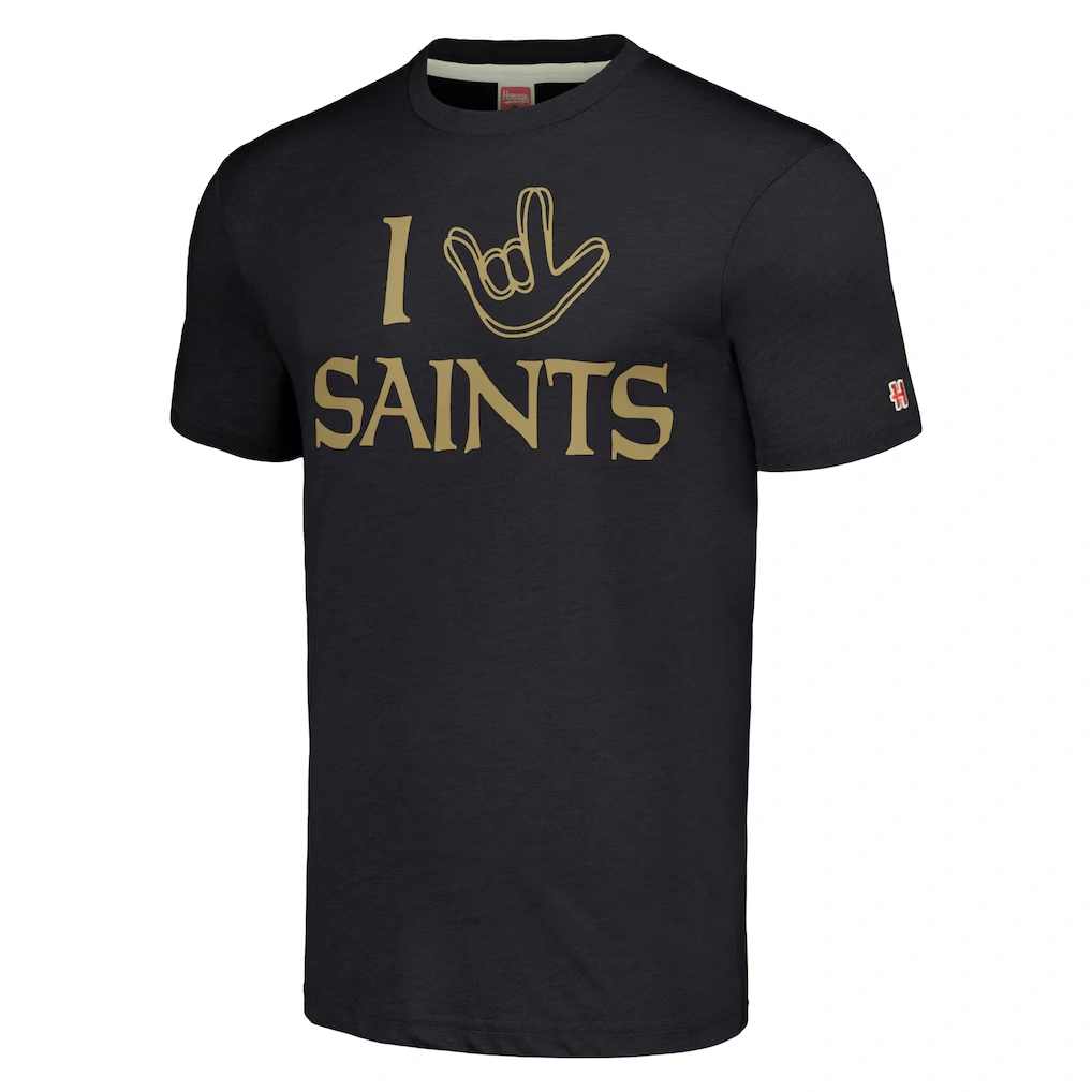 Unisex New Orleans Saints Homage Charcoal The NFL ASL Collection by Love Sign Tri-Blend T-Shirt