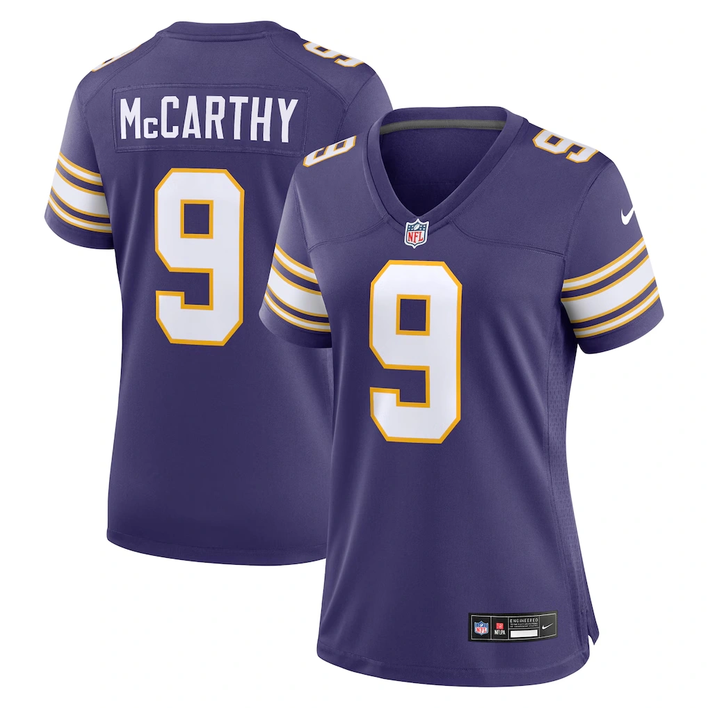 Women's Minnesota Vikings J.J. McCarthy Nike Purple 2nd Alternate Player Game Jersey