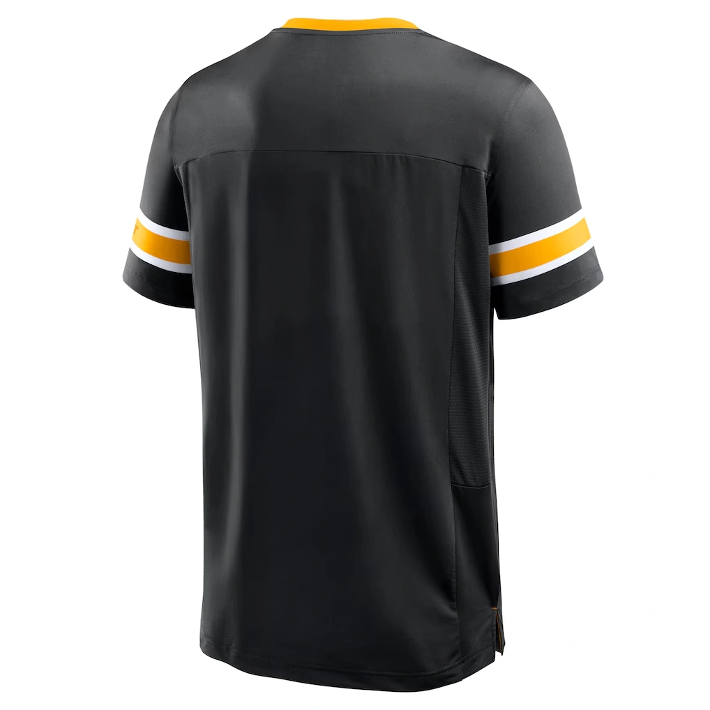 Men's Pittsburgh Steelers Fanatics Black Hometown Premium Hashmark V-Neck T-Shirt