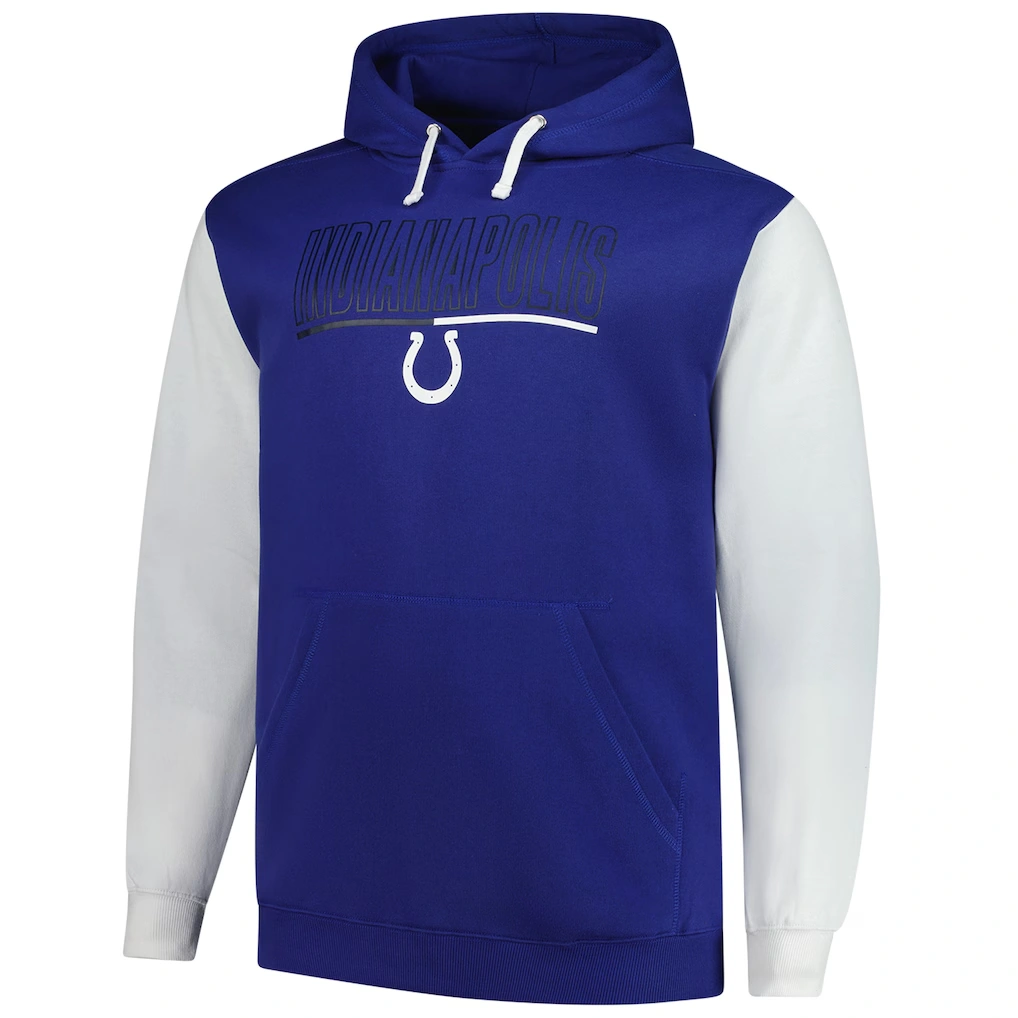 Men's Indianapolis Colts Fanatics Royal Big & Tall Outline Pullover Hoodie