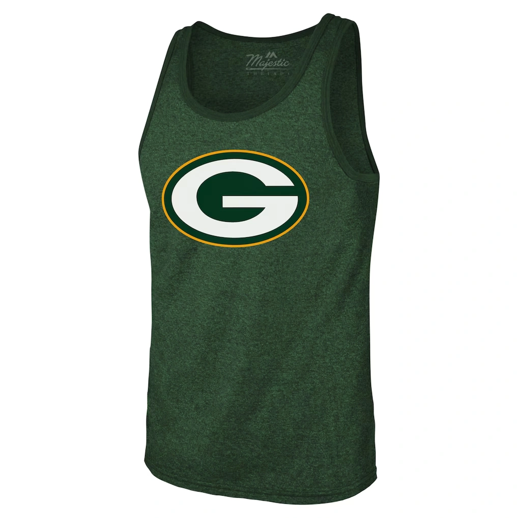 Men's Green Bay Packers Jordan Love Majestic Threads Green Tri-Blend Player Name & Number Tank Top