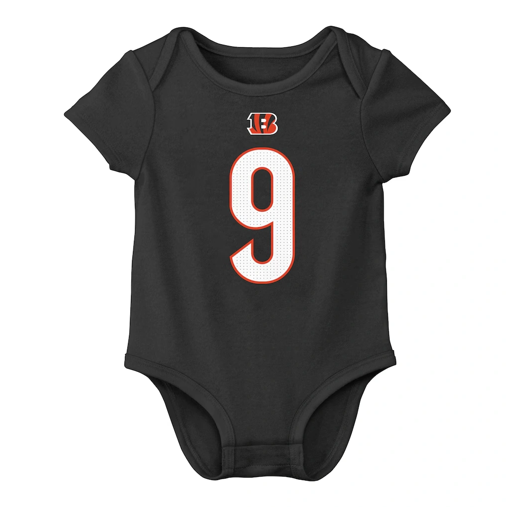 Infant Cincinnati Bengals Joe Burrow Nike Black Player Name & Number Bodysuit