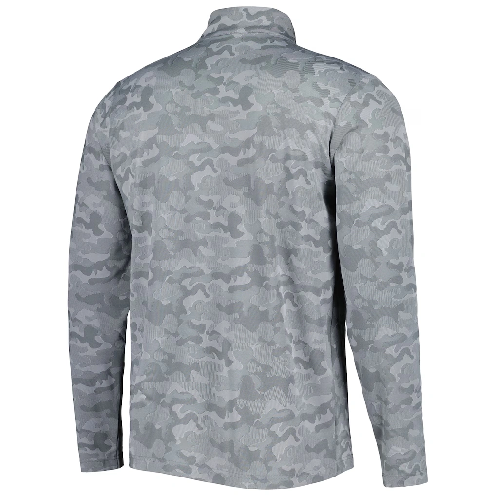 Men's Dallas Cowboys Antigua Gray Brigade Throwback Quarter-Zip Top