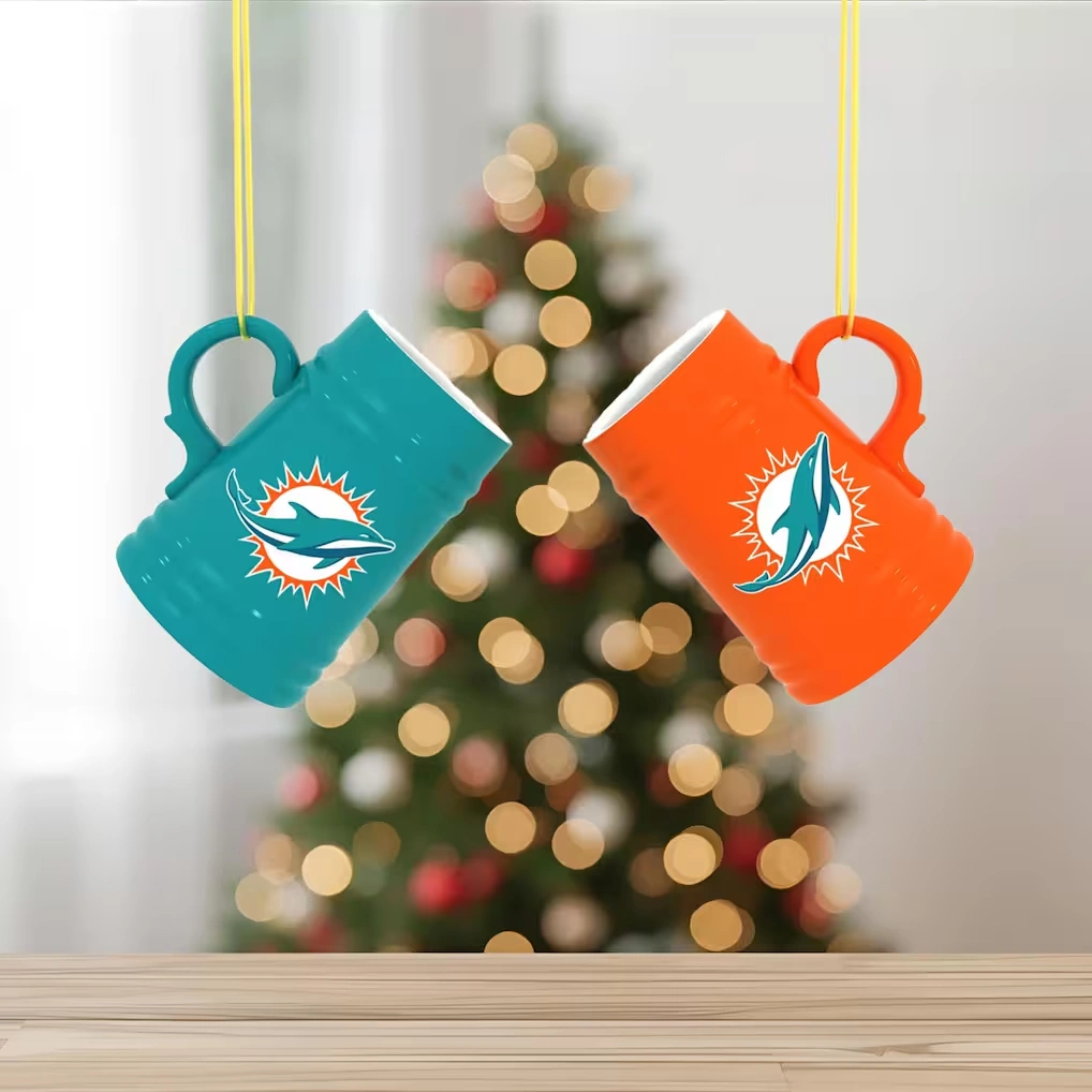 Miami Dolphins Two-Pack 3" Mini Stein Ornament Set