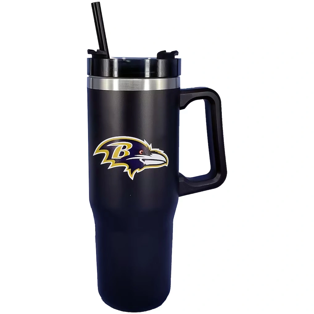 Baltimore Ravens Pegasus 60" x 70" Logo Blanket and 30oz Stainless Steel Tumbler Combo