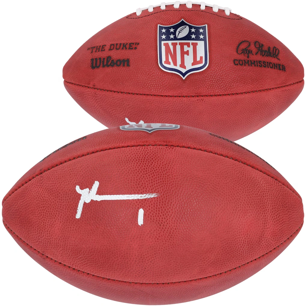 Malik Nabers New York Giants Autographed Fanatics Authentic Wilson Duke Full Color Football