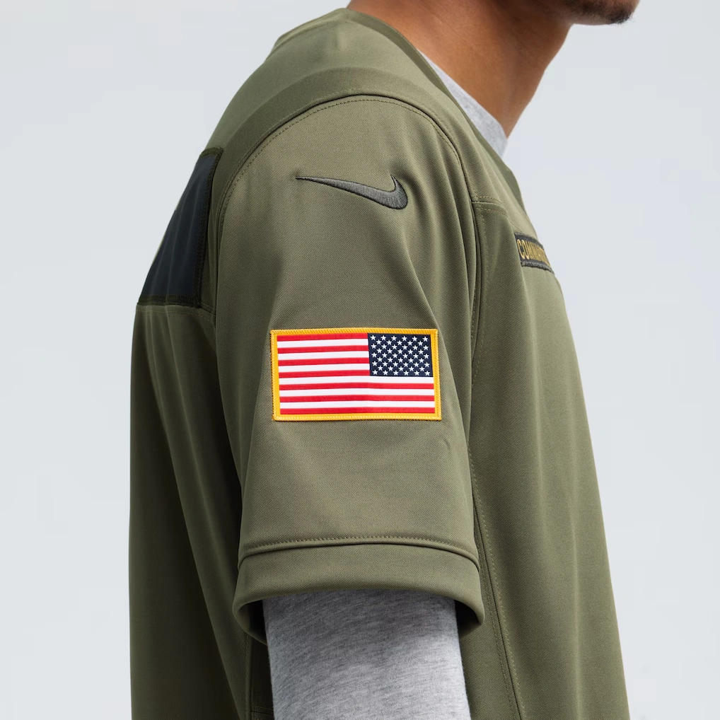 Men's Washington Commanders Jayden Daniels Nike Olive 2025 Salute to Service Limited Jersey