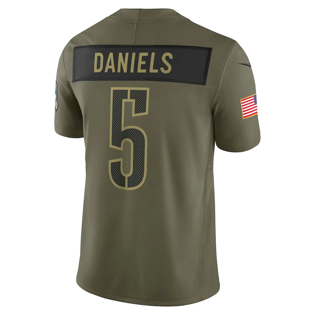 Men's Washington Commanders Jayden Daniels Nike Olive 2025 Salute to Service Limited Jersey