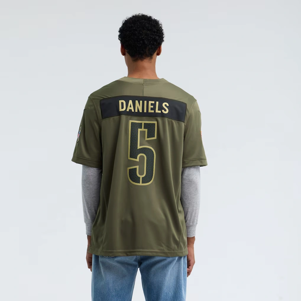 Men's Washington Commanders Jayden Daniels Nike Olive 2025 Salute to Service Limited Jersey
