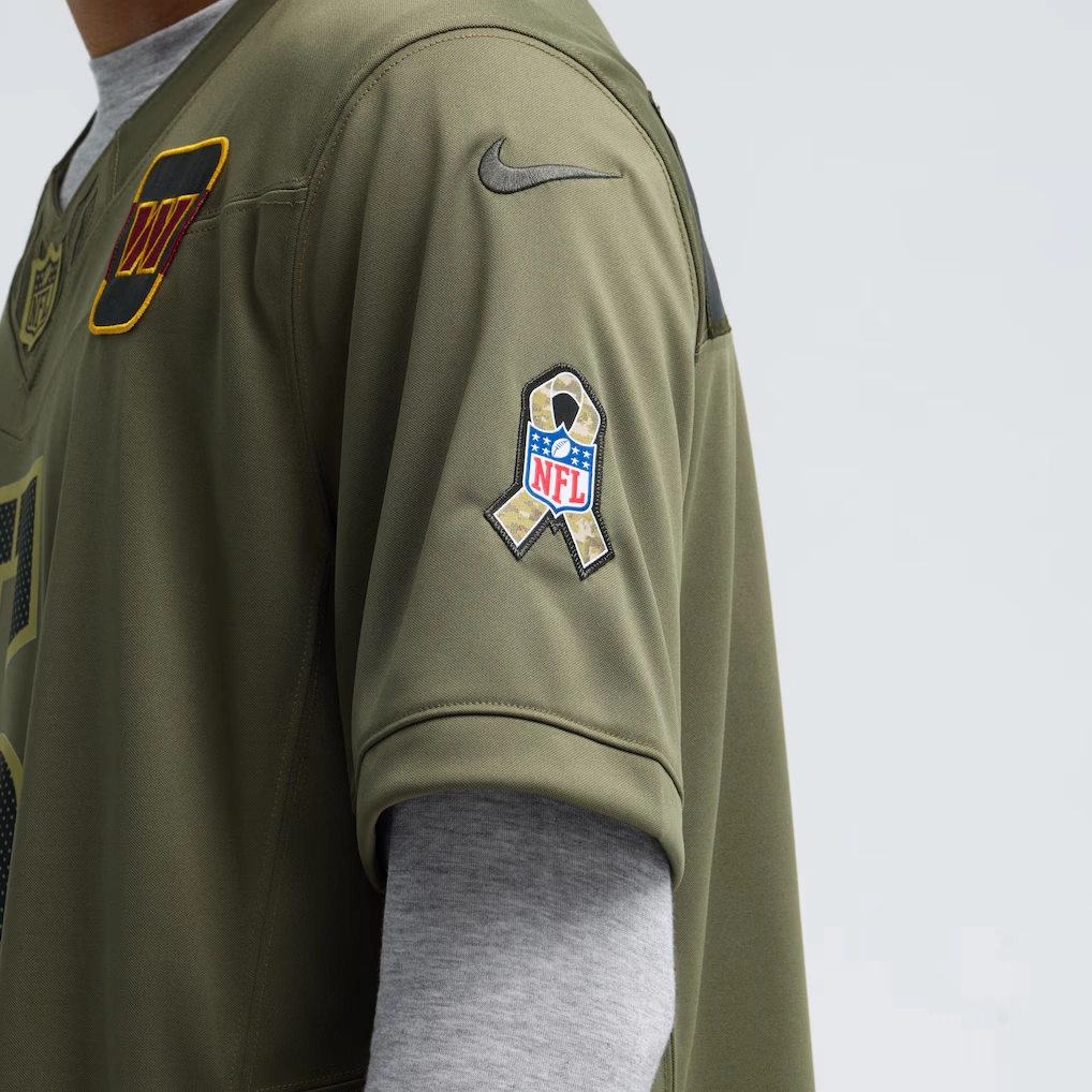 Men's Washington Commanders Jayden Daniels Nike Olive 2025 Salute to Service Limited Jersey