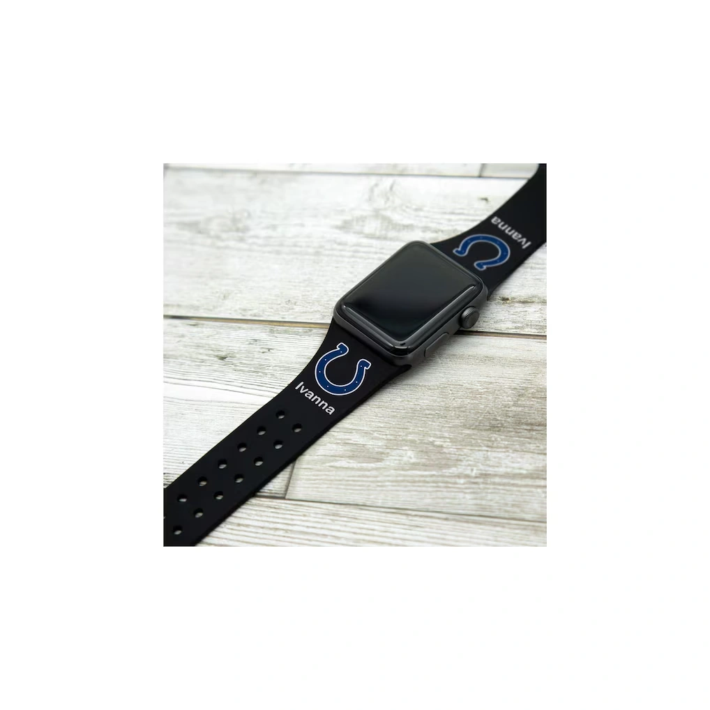 Indianapolis Colts 38/40/41mm Personalized Silicone Apple Watch Band