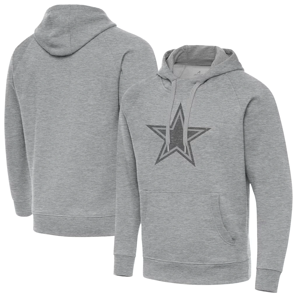 Men's Dallas Cowboys Antigua Heather Gray Victory Hoodie